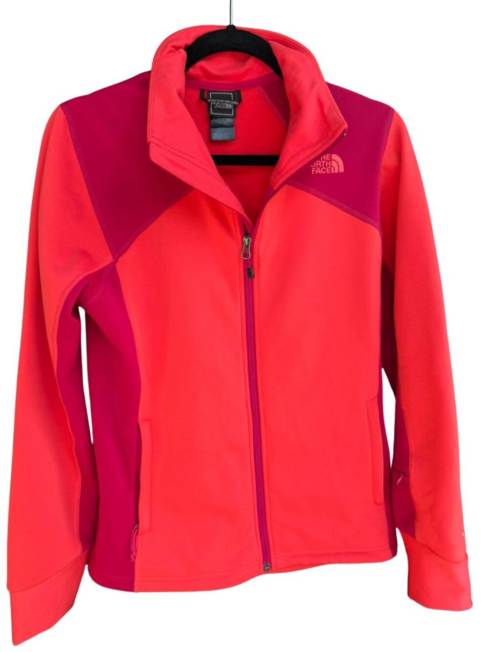 The North Face FlashDry Full Zip Jacket Women's M Coral Pink Performance Running